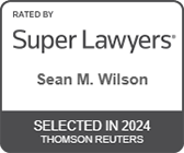 Logo Recognizing Law Office of Sean M. Wilson, LLC's affiliation with Super Lawyers Sean M. Wilson 2024